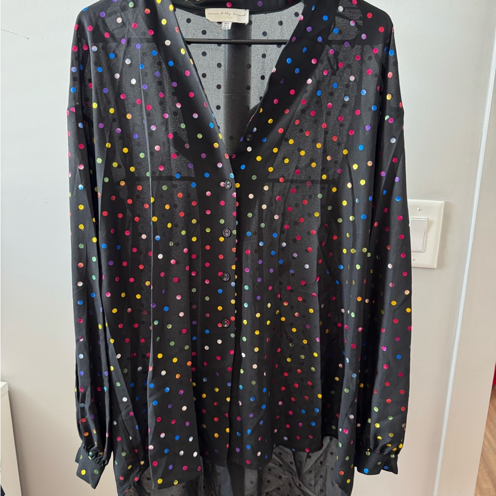 Never Fully Dressed Black Polka Dot Blouse